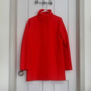 J crew women’s coat in bright orange